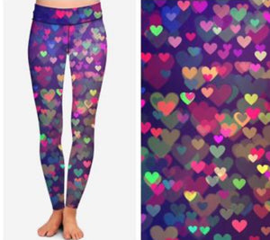 Valentine Bokeh Hearts Leggings