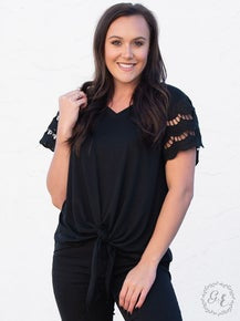 Stick with Me Eyelet Top with Front Tie/ Brand G&E