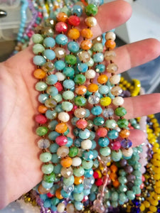 Multi Colored 60in Beaded necklace
