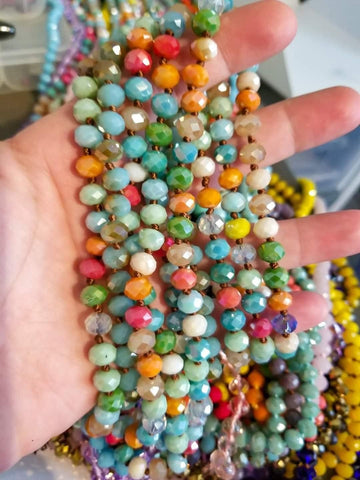 Multi Colored 60in Beaded necklace