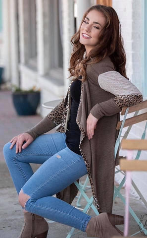 Favorite Cardigan Brown and Leopard SG