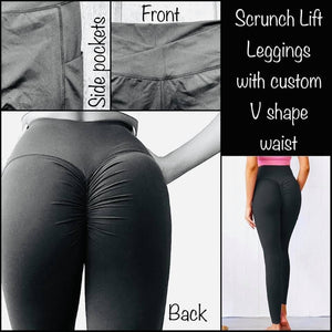 BLACK SCRUNCH LEGGINGS