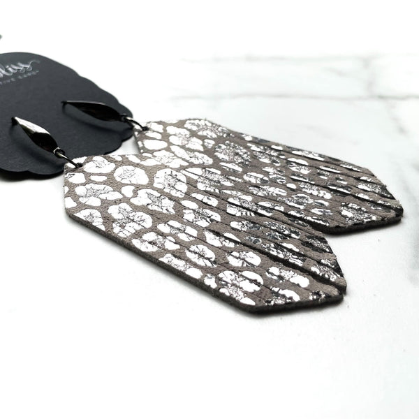 SAHARA IN GUNMETAL FOIL CHEETAH DIXIE BLISS EARRINGS