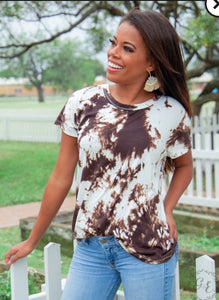 SPILL THE COWHIDE G&E TOP W/CUT OUT BACK