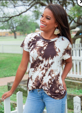 SPILL THE COWHIDE G&E TOP W/CUT OUT BACK