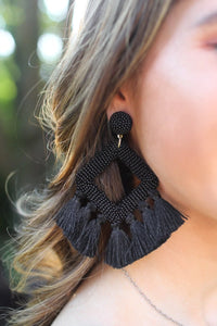 ELLIE FRINGE DROP EARRINGS / Designer JL