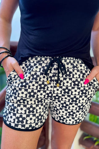 Habits Checkered Drawstring Everyday Shorts