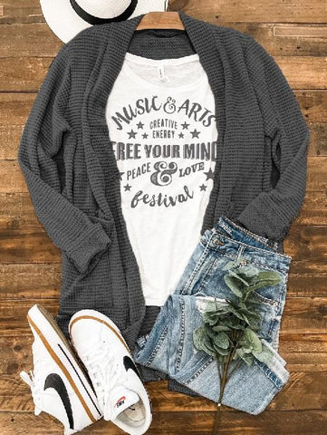 LOLA CARDIGAN - CHARCOAL
